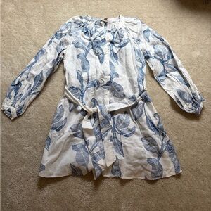 Banana Republic Blue and White Midi Dress